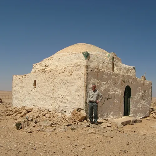 Peter Cox by “The Mosque” at Sidi Rezegh.