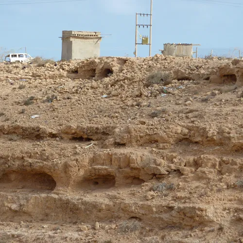 Defensive posts in gully near Tobruk