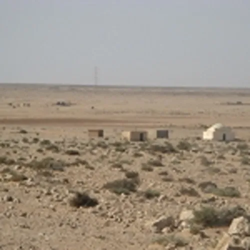 Close-up of mosque and looking over past the Trigh Capuzzo
